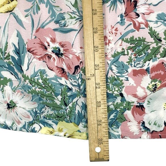 Loft Sleeveless Dress Womens Sz 2 Pink Floral Crew Neck Boho Coastal Beach - Picture 11 of 14